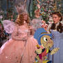 Dorothy, Glinda and Jiminy Cricket in Munchkinland