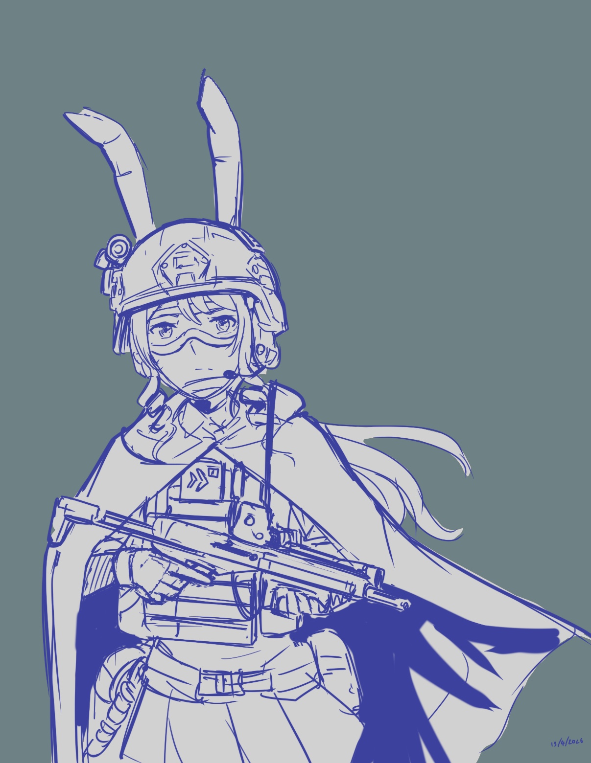Green Combat Rabbit Combat Bunny by Grafhou on DeviantArt