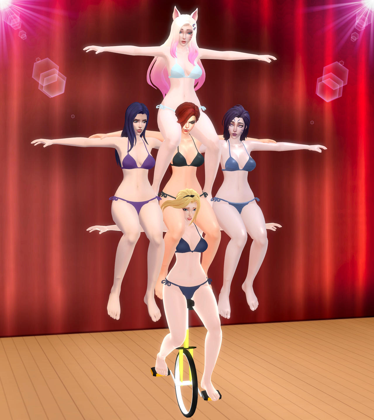 LOL Unicycle Bikini Girls Pyramid By ShoulderRideLife On DeviantArt lol-unicycle-bikini-girls-pyramid-by-shoulderridelife-on-deviantart