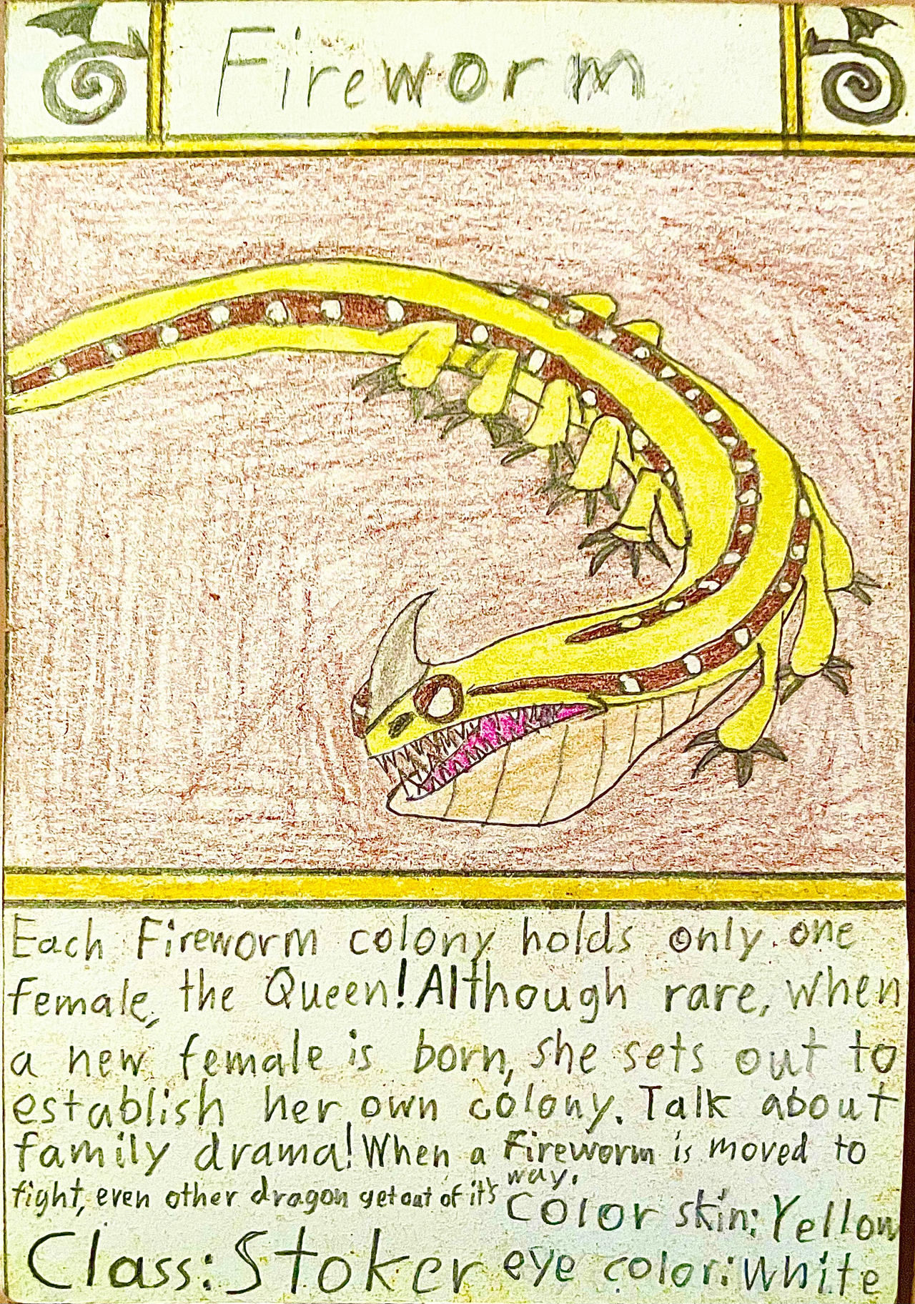 Fireworm Draw Dragon Cards #40 Fireworm by Gustthank on DeviantArt