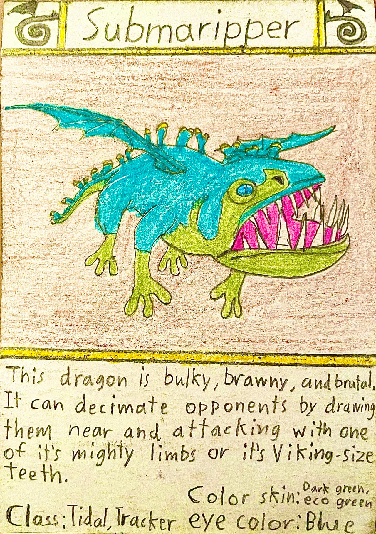 Dragon Cards #52 Submaripper by Gustthank on DeviantArt