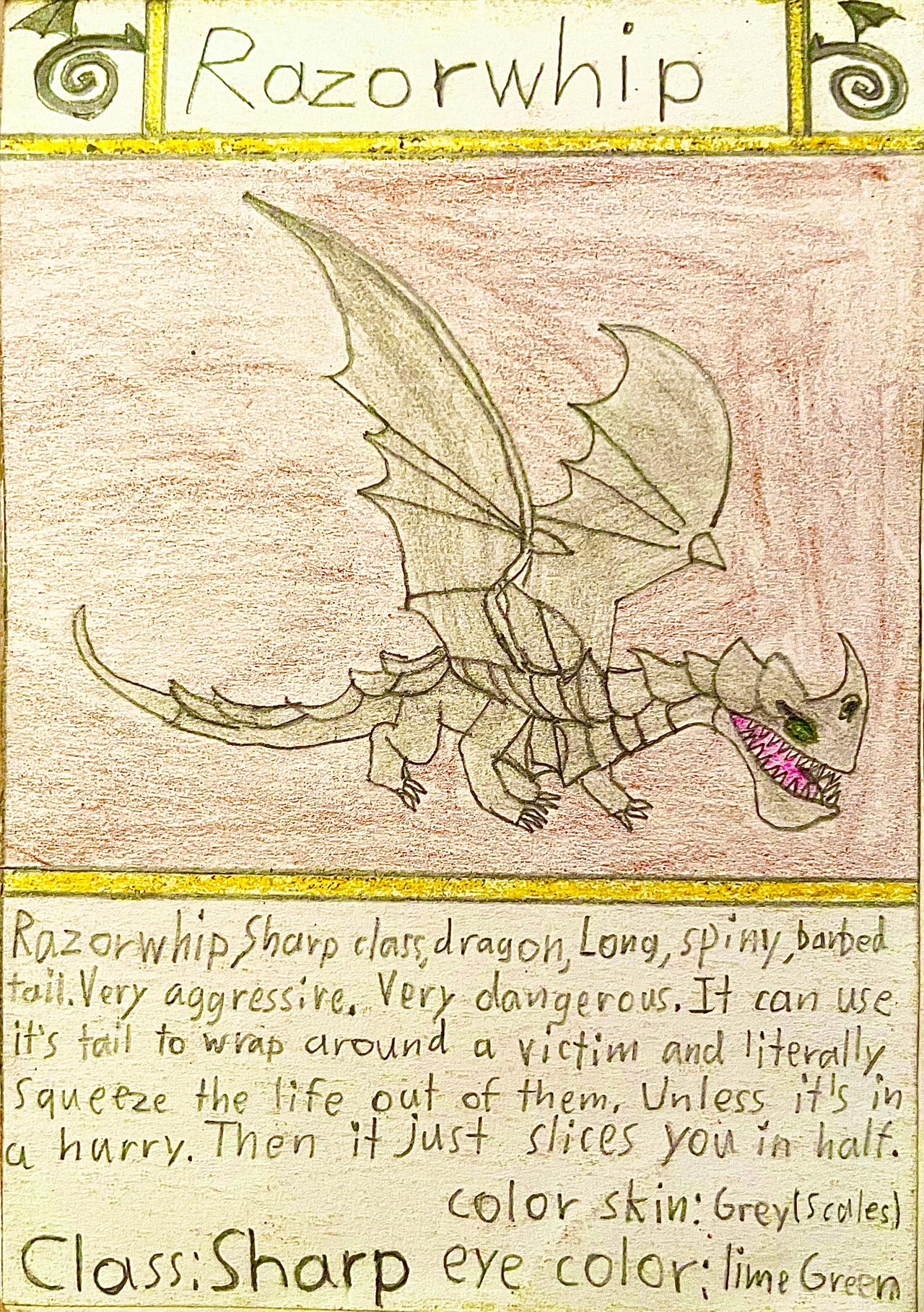 Dragon Cards #57 Razorwhip by Gustthank on DeviantArt