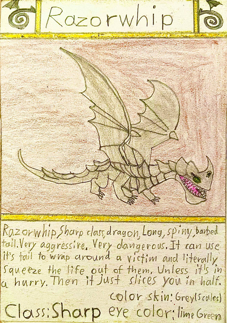 Dragon Cards #57 Razorwhip by Gustthank on DeviantArt