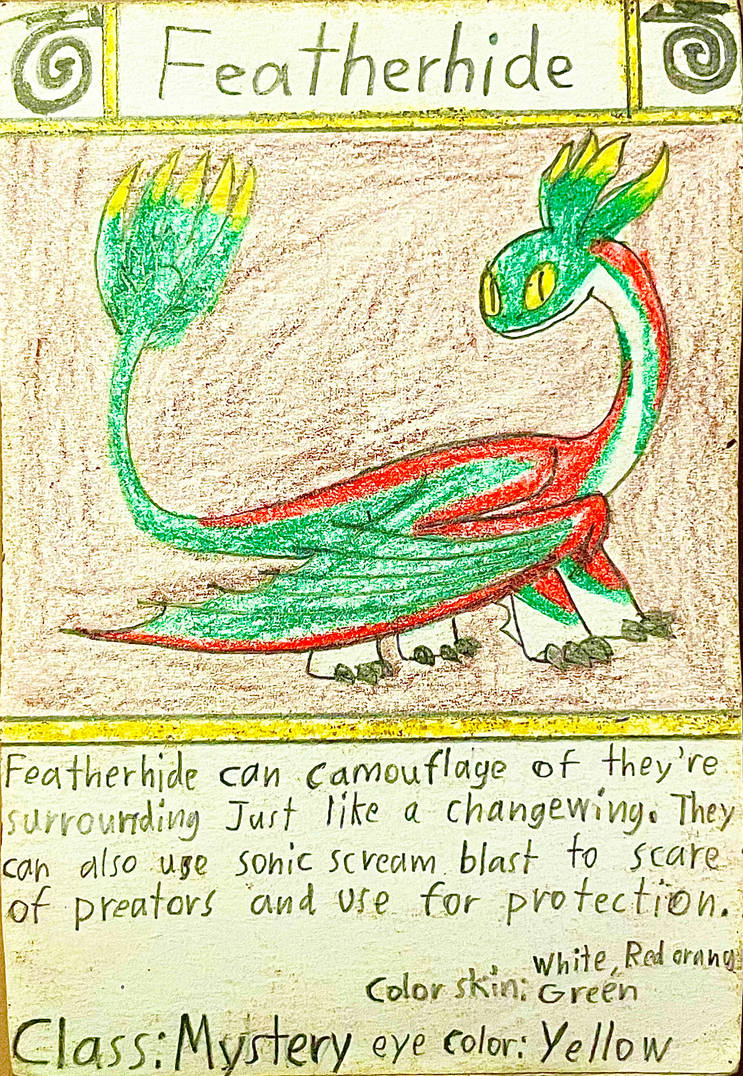 Dragon Cards #69 Featherhide by Gustthank on DeviantArt