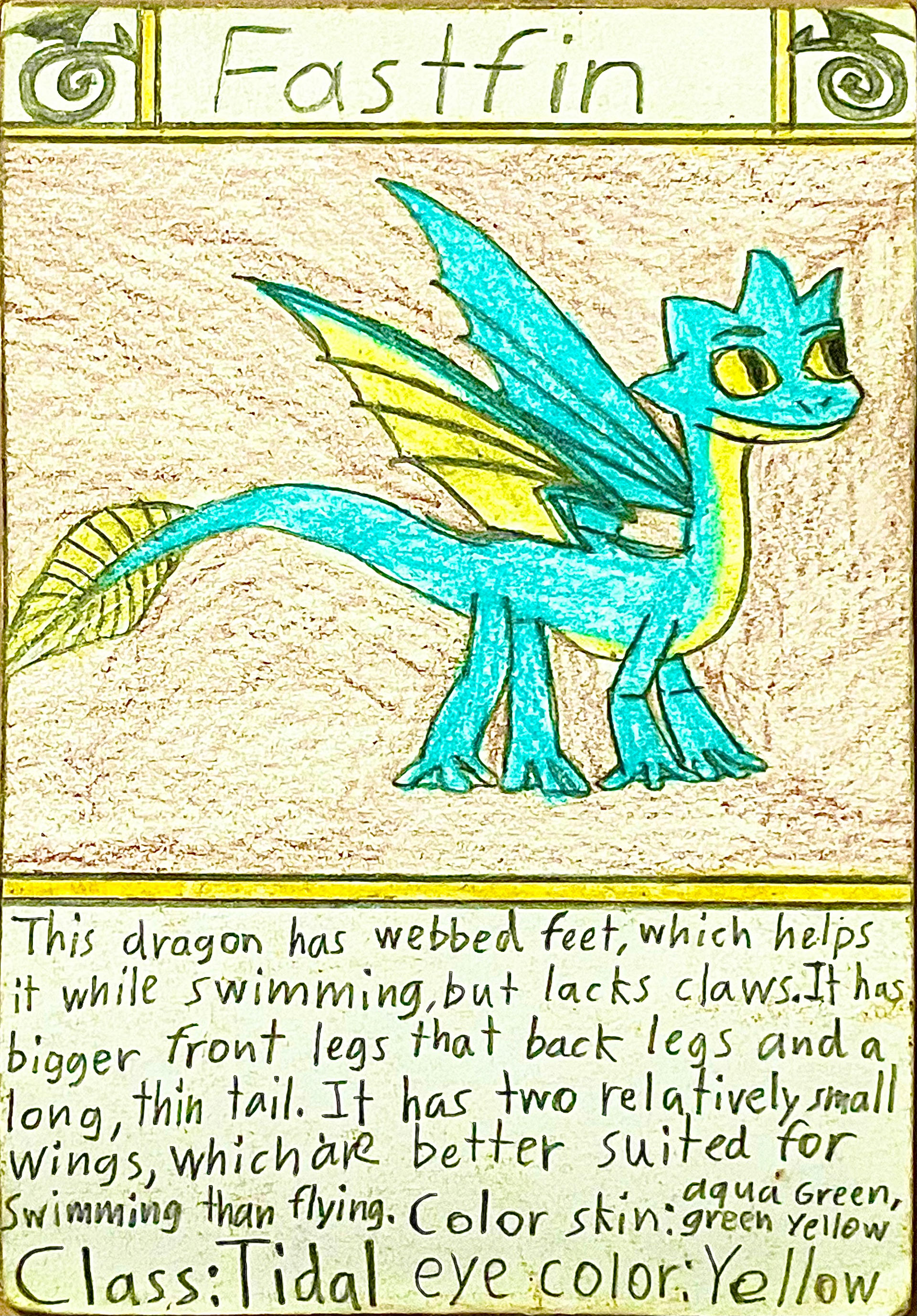 Dragon Cards #88 Fastfin by Gustthank on DeviantArt