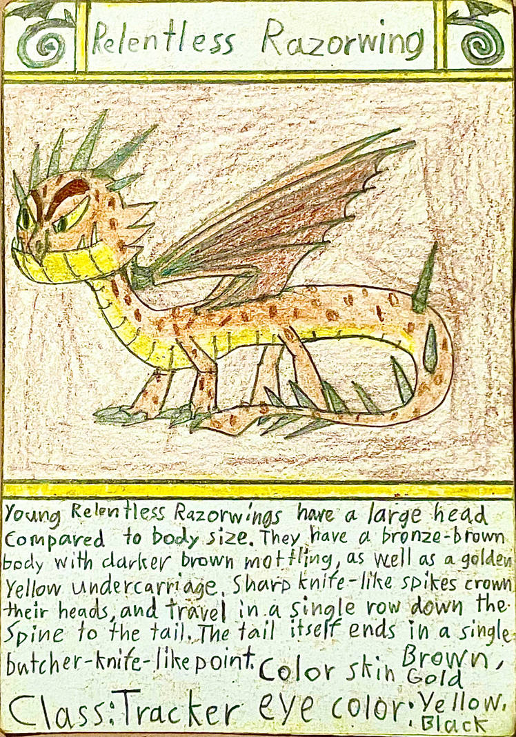 Dragon Cards #89 Relentless Razorwing by Gustthank on DeviantArt