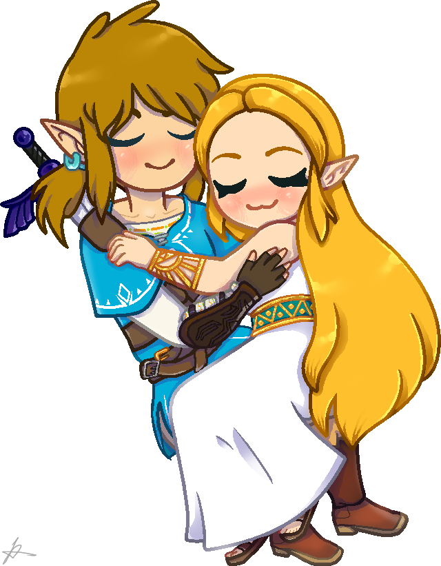 BoTW] Zelda hugging Link. (By @findoland) : r/zelda