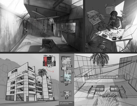 Maia's Apartment, Sketches