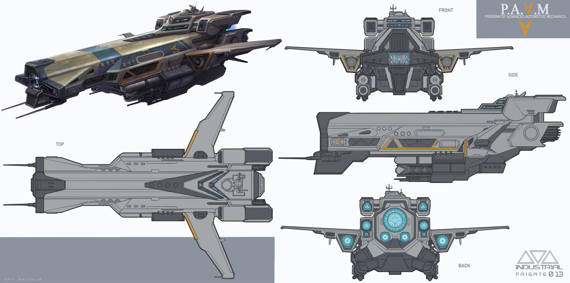 Industrial Frigate Orthographics