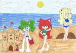 Commission: Daphne, Ariel and Roxanne's Beach Day