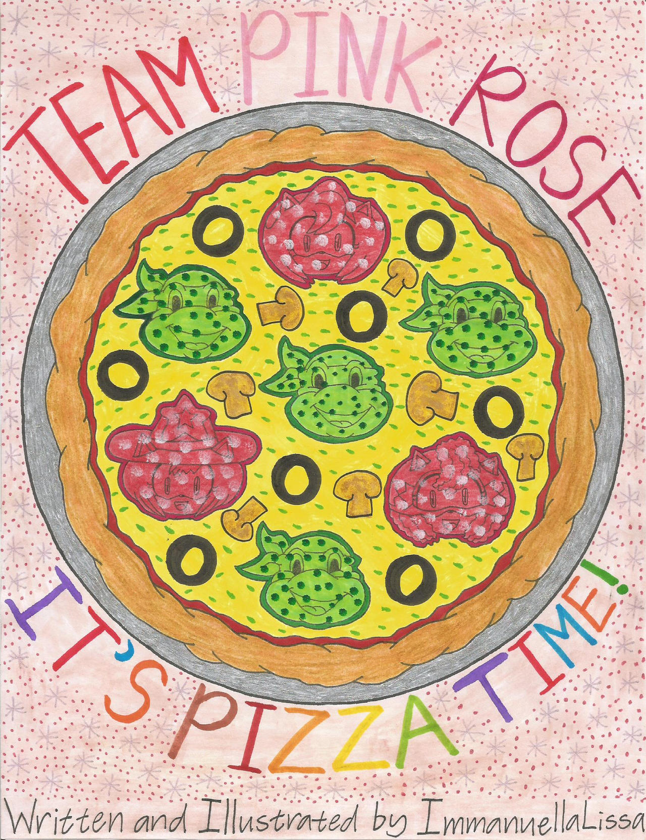 Team Pink Rose: It's Pizza Time! Comic Cover by ImmanuellaLissa on ...