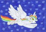 Commission: Rainbow Rhapsody flies among the stars
