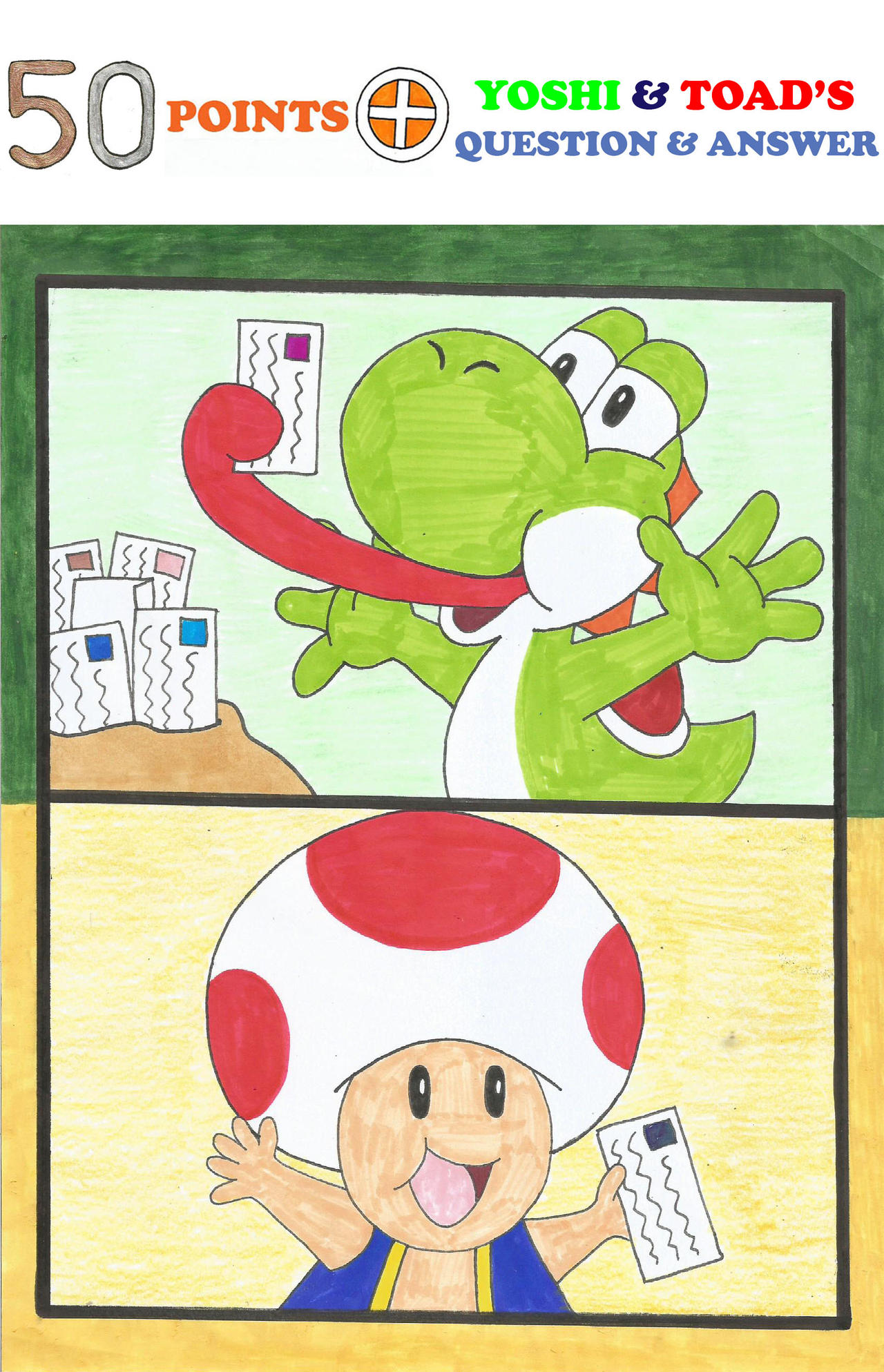 Yoshi Question Box Ask Yoshi and Toad's Question and Answer 50 Points by ImmanuellaLissa ...