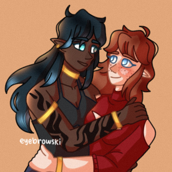 Two Elf Best two elves (commission) by eyebrowski on DeviantArt
