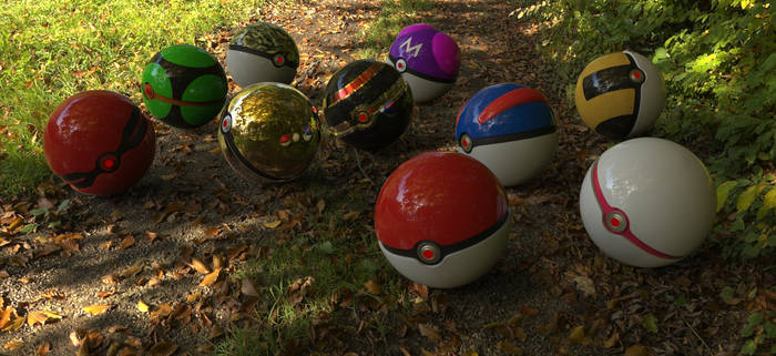 Pokeballs in the Woods