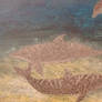 Atlantic spotted dolphin family painting