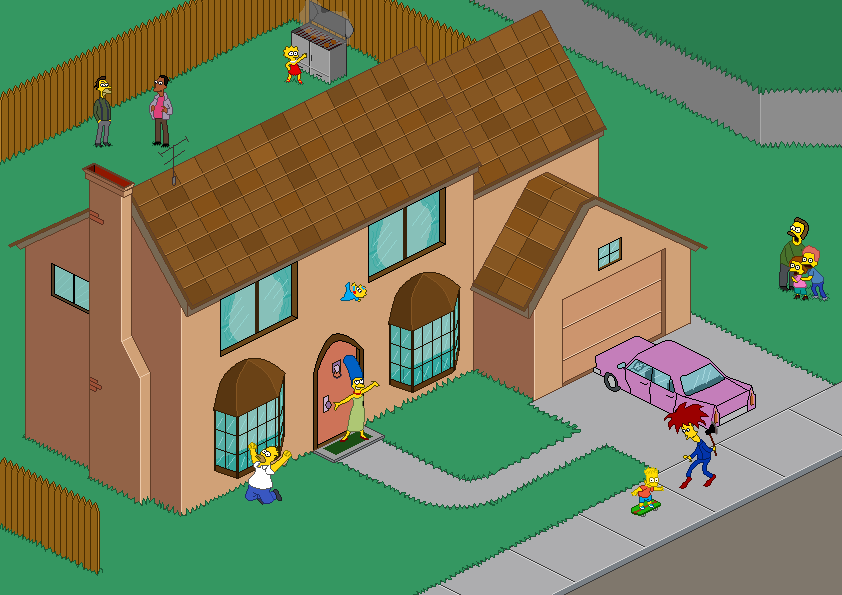 The Simpsons Pixel Scene