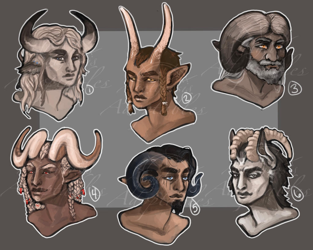 Wild Tiefling Bust Adopts: CLOSED by ApotheosisAdoptables on DeviantArt