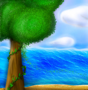 Practice Drawing - Tree by the Ocean