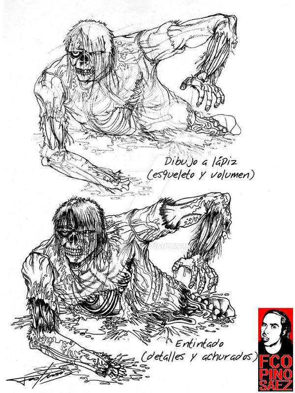 Process of sketching - inking