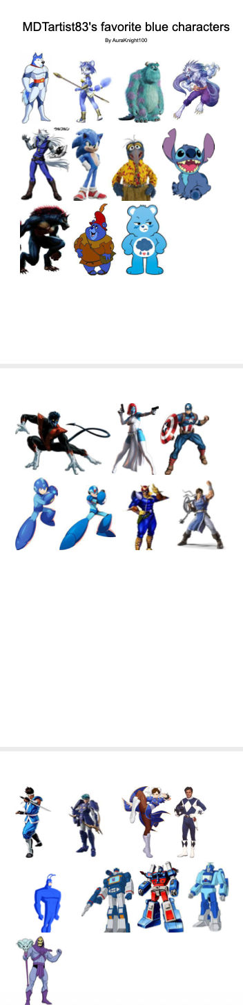 MDTartist83's favorite blue characters V2 by AuraKnight100 on DeviantArt