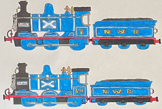 Donald and Douglas in Scotland Flag colors