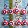 Captain America shields - felt keychains