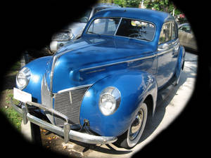 Antique car blue 2