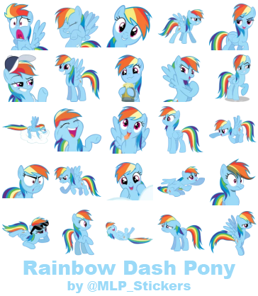 Raainbowdash Sticker Sticker Pack 'Rainbow Dash Pony' by MLPCreativeLab on DeviantArt