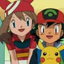 Ash and May~hey there! (Screenshot)