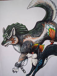 Wolf link and Midna Wolf