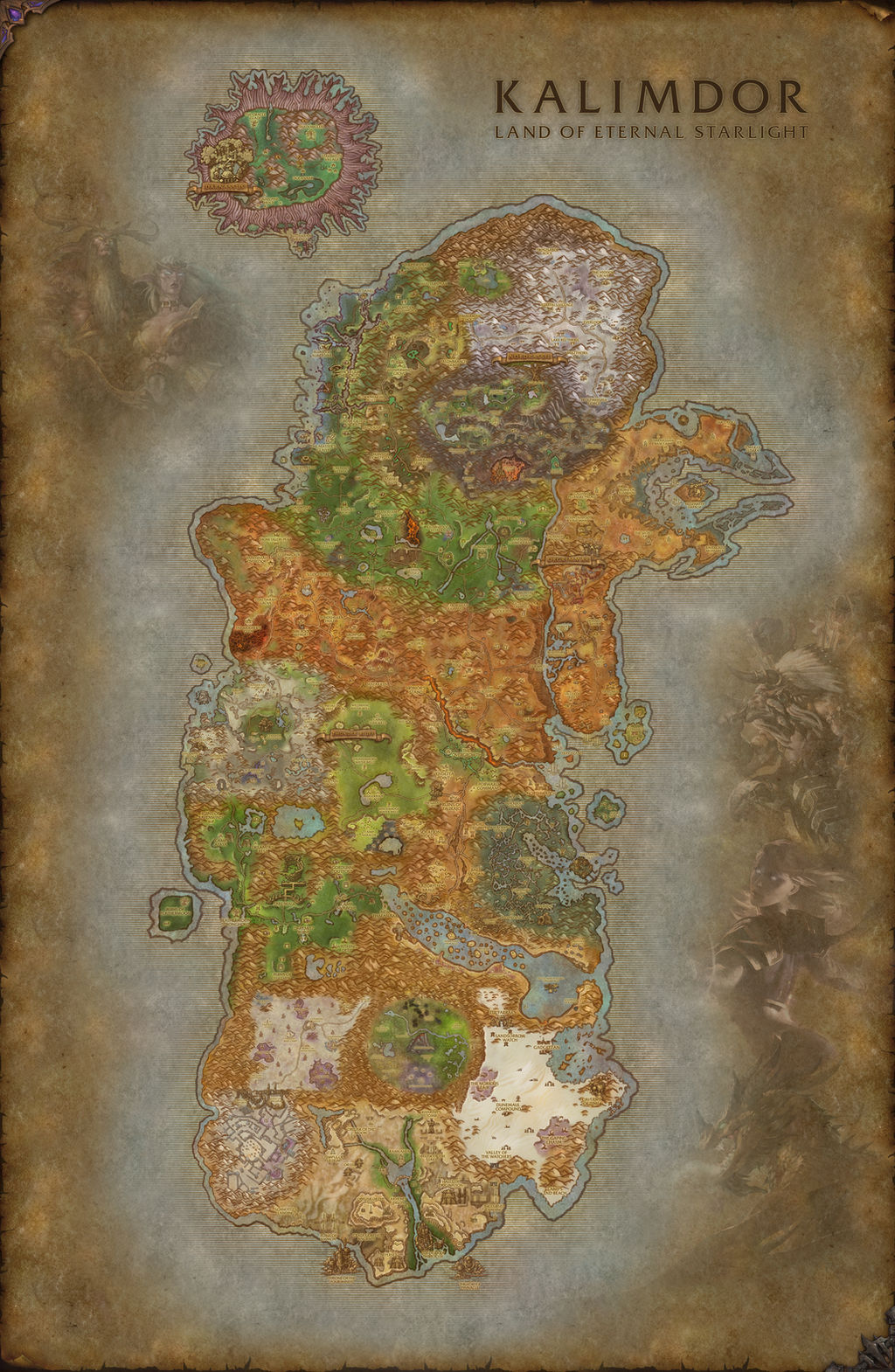 Spellmonger Map World of Warcraft Kalimdor map | Fanart by SolarielDawnstar on DeviantArt