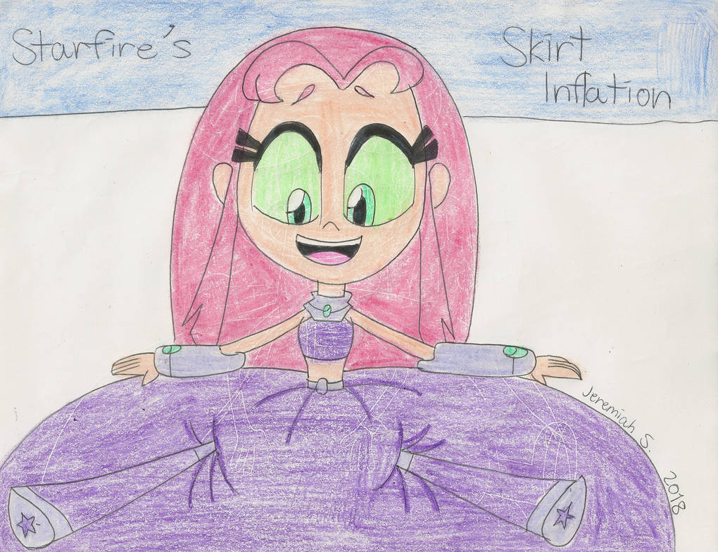 Starfire's Skirt Inflation by Toonguy971st on DeviantArt