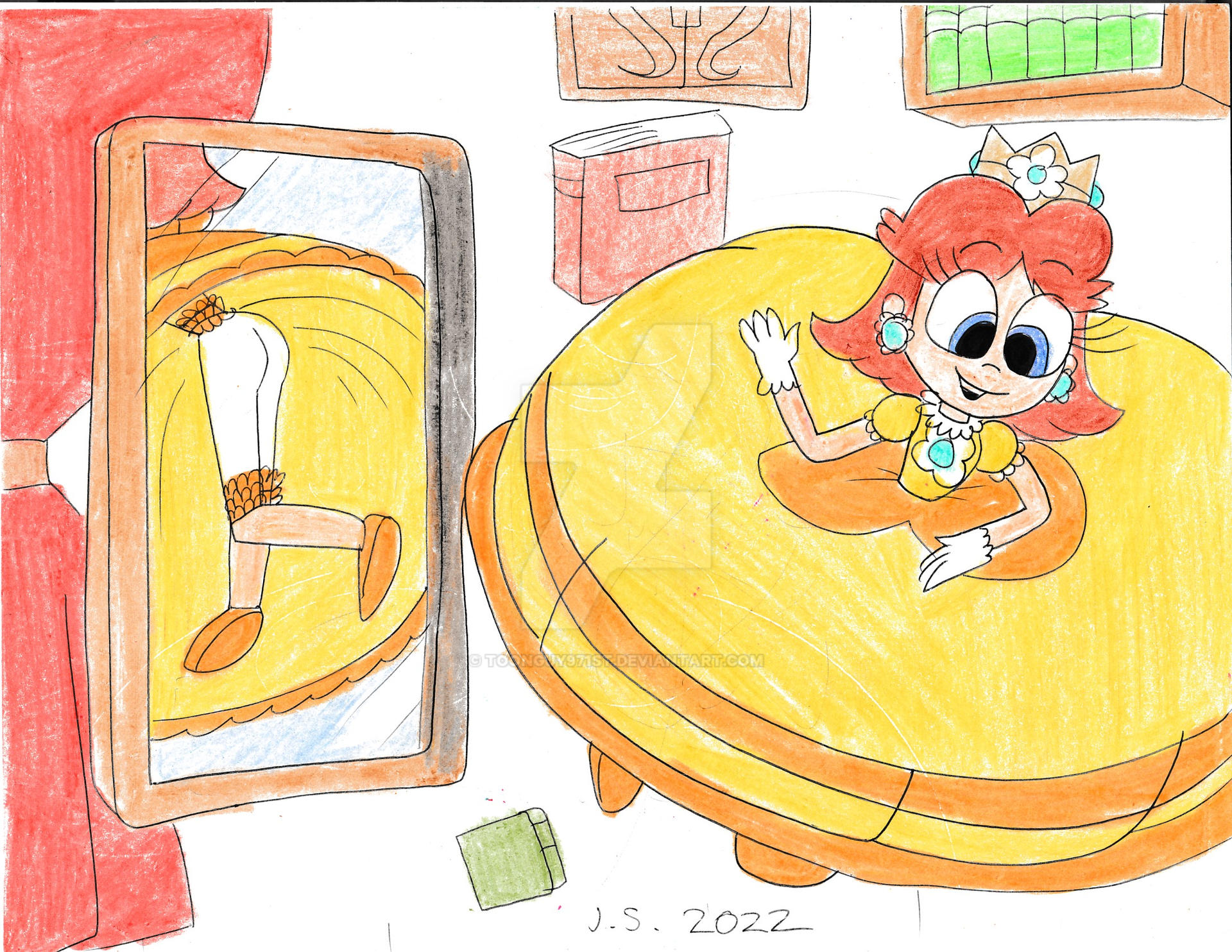 Princess Daisy Floating Down the Rabbit Hole by Toonguy971st on DeviantArt