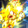 Super Sonic and Shadow VS Seelkadoom Sprite Poster