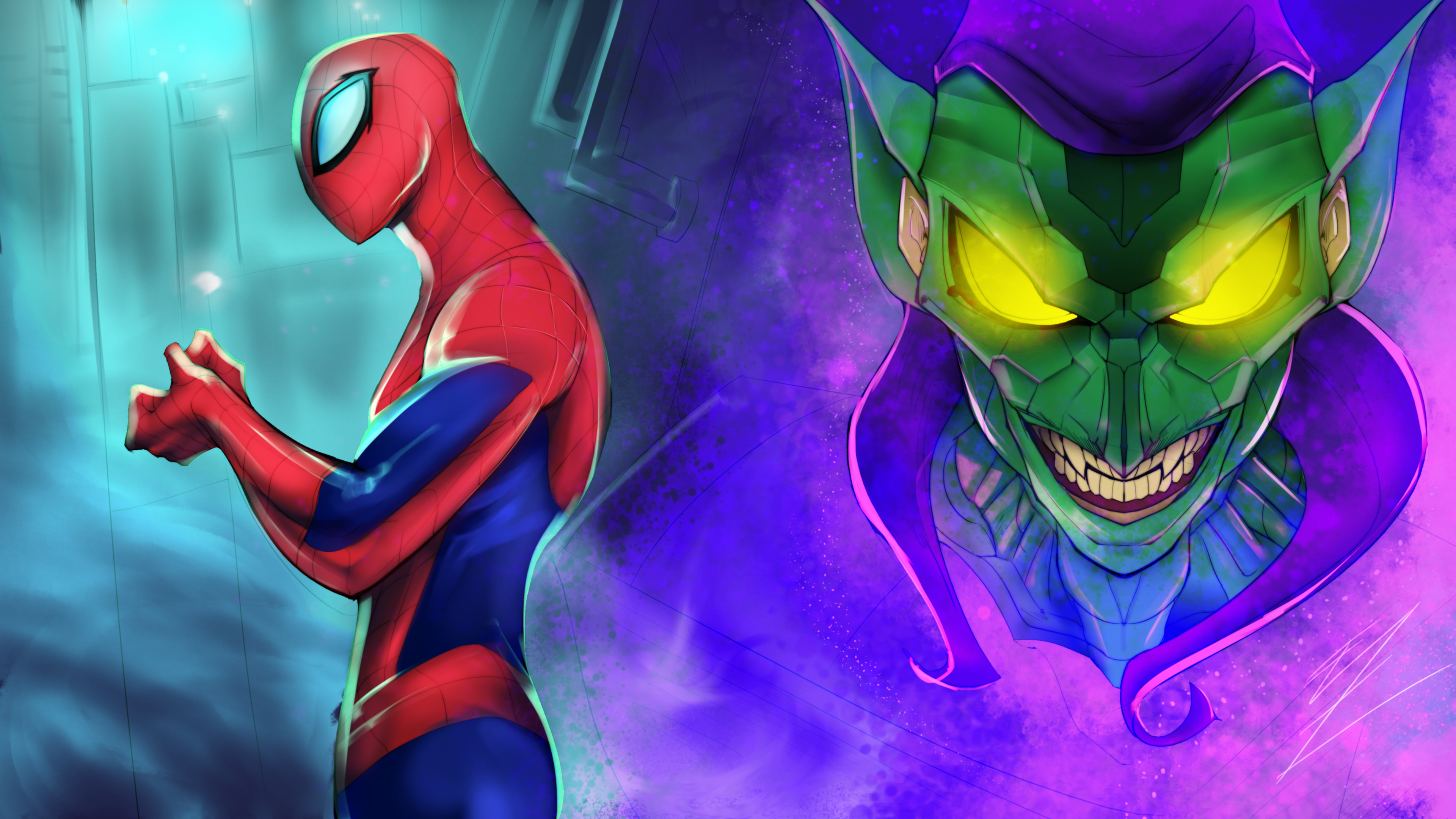 spiderman vs green goblin wallpaper