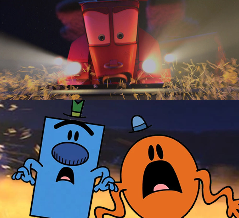 Frank the Combine scares Mr. Grumpy and Mr Tickle by RedKirb on DeviantArt