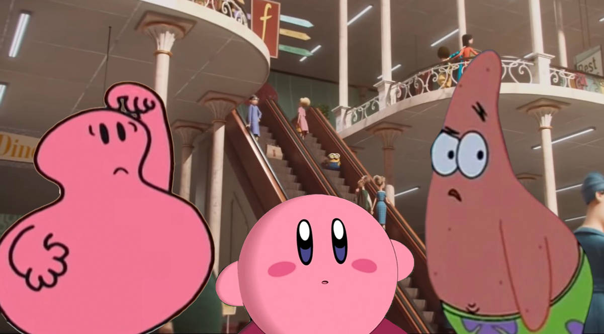 Kirby, Patrick, and Mr. Greedy in Department Store by RedKirb on DeviantArt