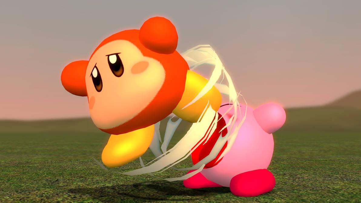 Kirby inhaling Waddle Dee by RedKirb on DeviantArt