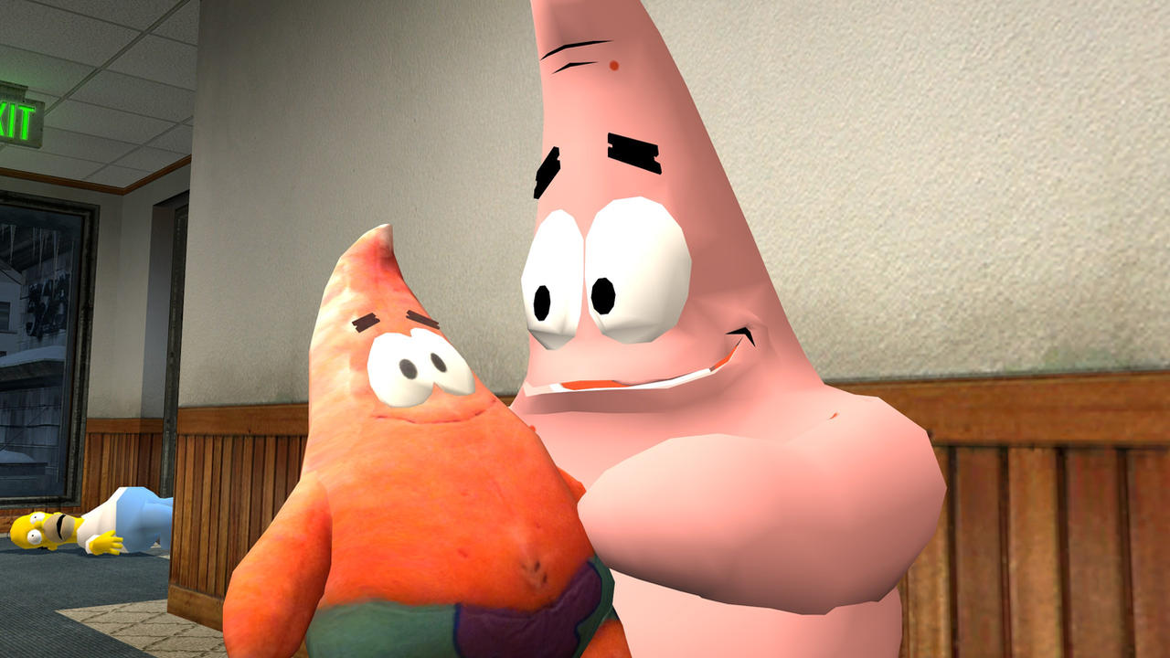 Patrick Touch Deviantart Patrick and his plush self by RedKirb on DeviantArt