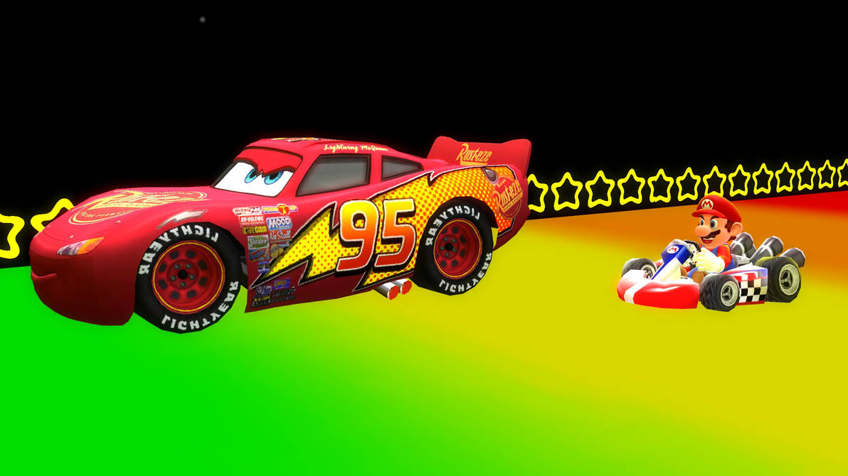Lightning racing in Rainbow Road by RedKirb on DeviantArt
