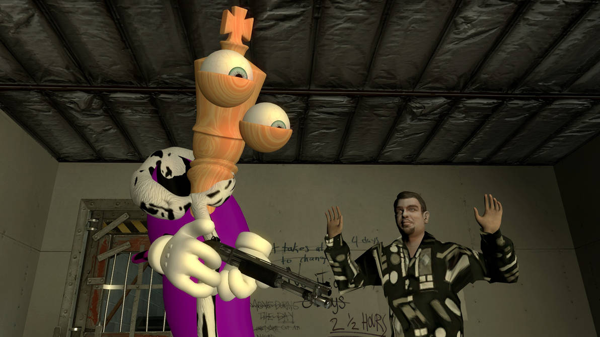 Kinger Being Ripped Kinger armed with a shotgun by RedKirb on DeviantArt