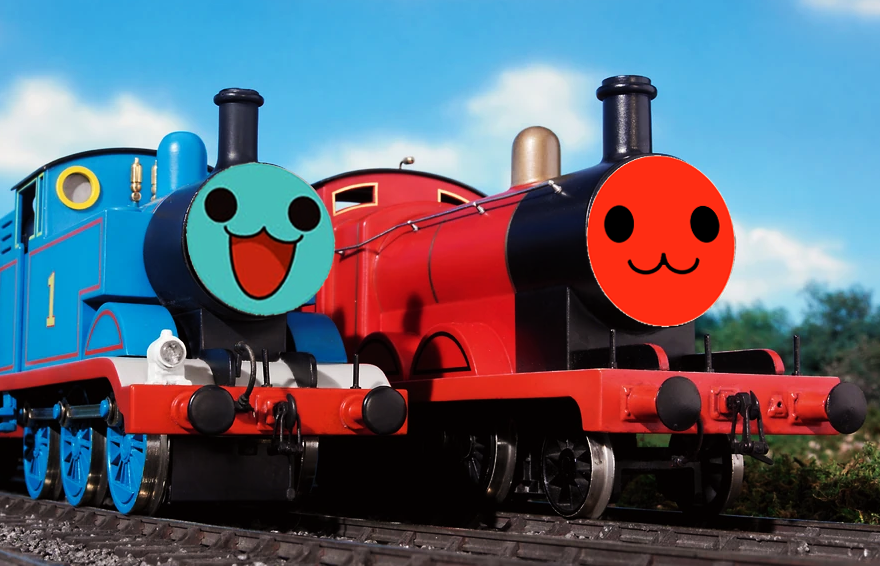 Thomas and James but something isn't right by RedKirb on DeviantArt