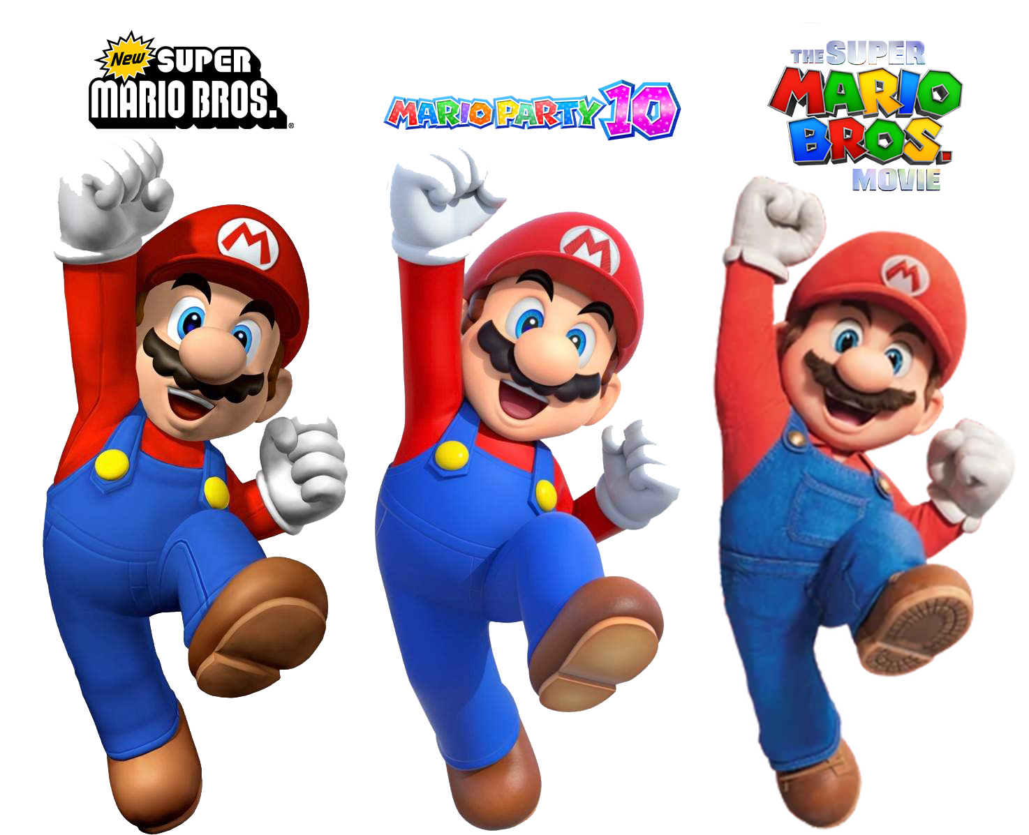 Mario Render Triple Comparison by RedKirb on DeviantArt
