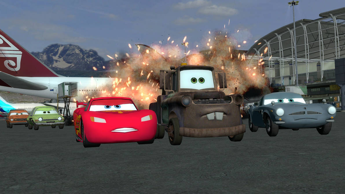 Cars 2 Airport Chase Promo Art Remake by RedKirbDaRedPuffball on DeviantArt