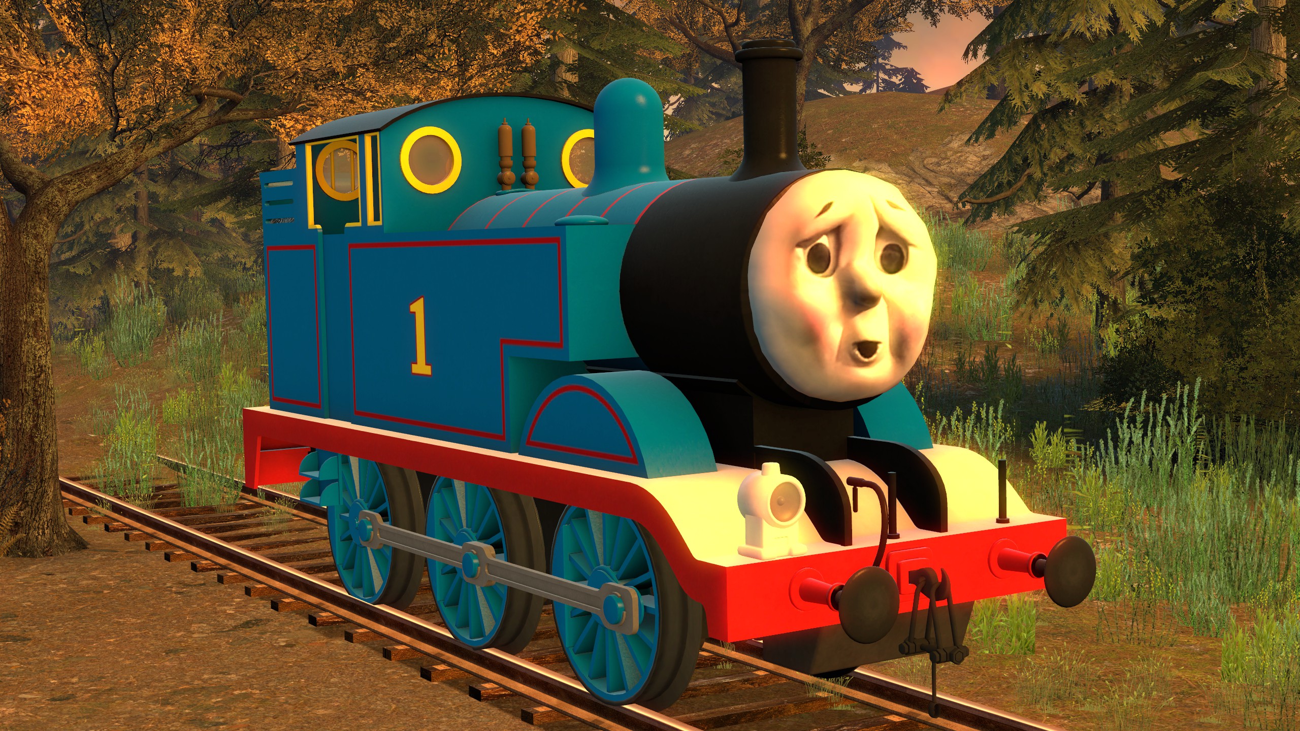 Thomas with Percy's Tired Face by RedKirbDaRedPuffball on DeviantArt