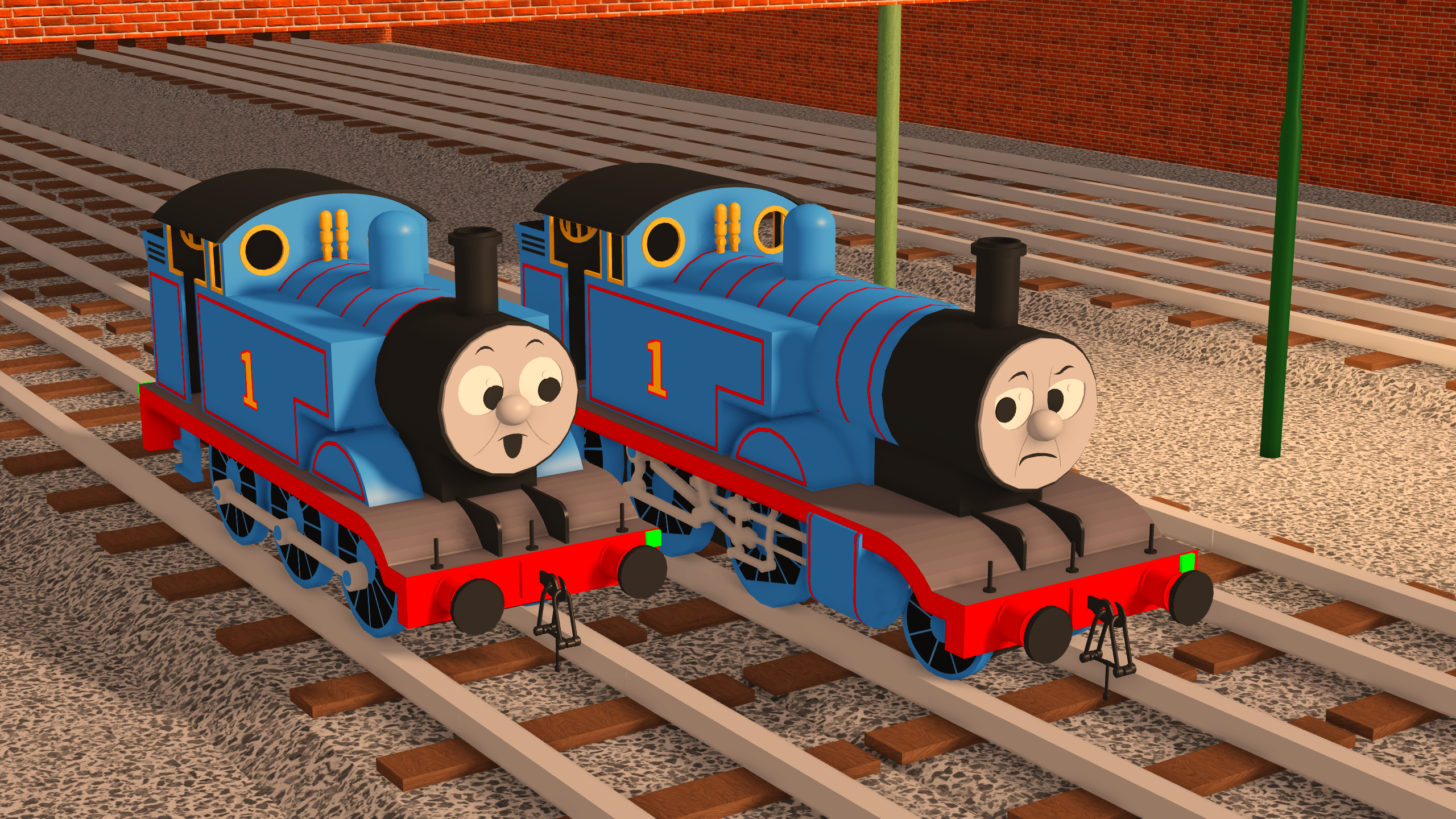Thomas meets 2-6-0 Thomas by RedKirbDaRedPuffball on DeviantArt