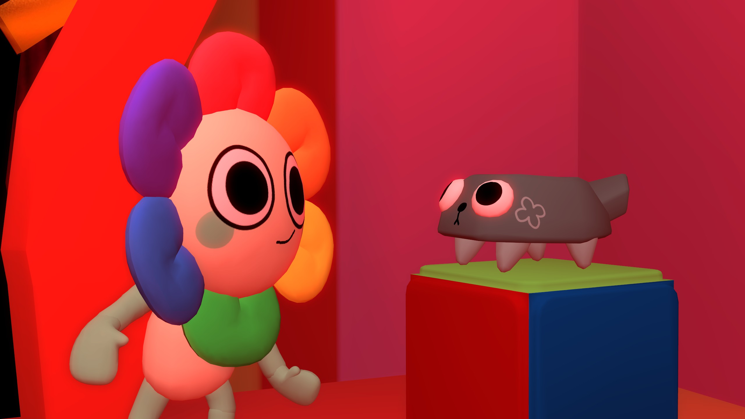Pebble Doing Machine Dandy and Pebble do a Staring Contest by RedKirbDaRedPuffball on DeviantArt