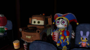 Pomni and Mater watching a Movie