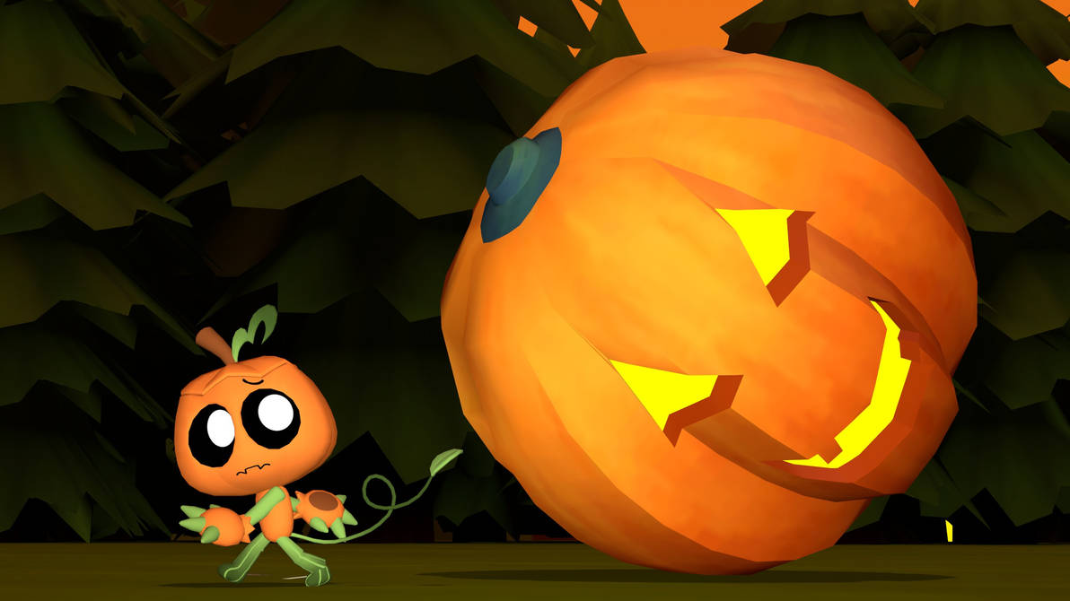 Chicken Deviantart Gourdy runs away from a Giant Rolling Pumpkin by RedKirbDaRedToon on ...